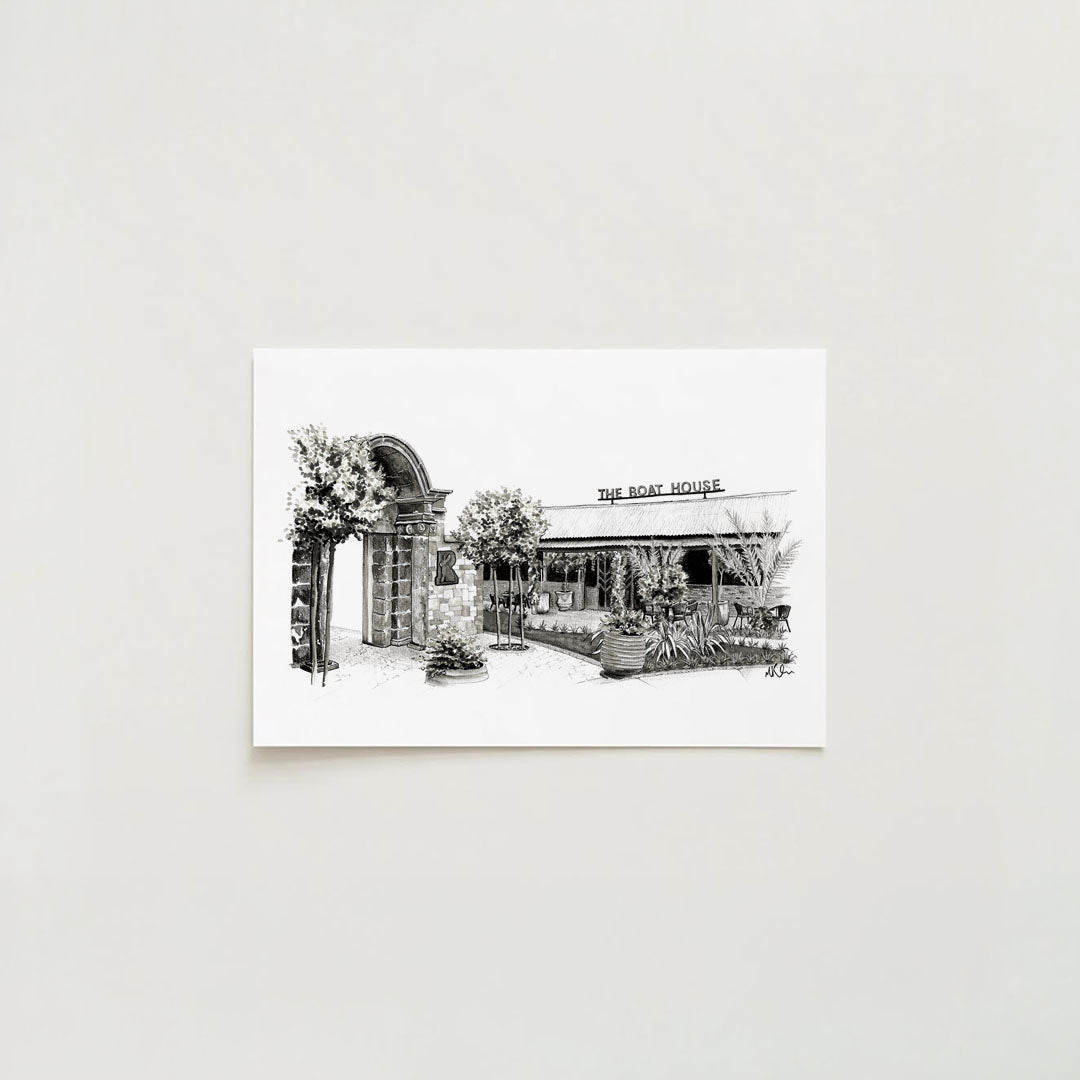 The Boathouse, The Rabbit Templepatrick | Hand-Drawn Print