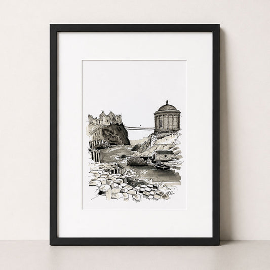 Causeway Coast, Northern Ireland | Hand-Drawn Print