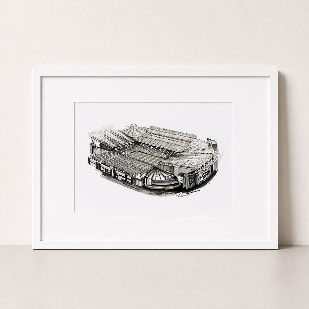 Old Trafford Stadium | Hand-Drawn Print