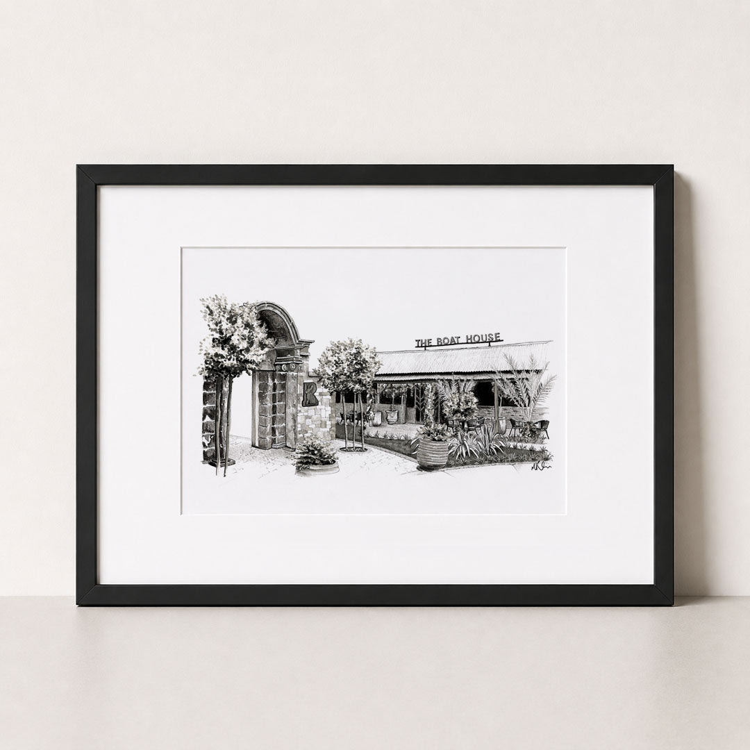 The Boathouse, The Rabbit Templepatrick | Hand-Drawn Print