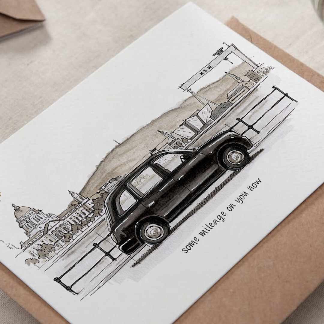 Black Cab - 5x7 Greeting Card